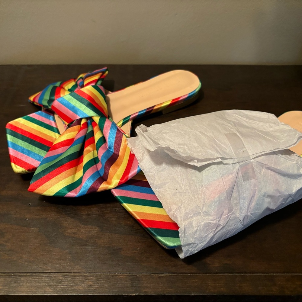 Rainbow Bow Flat Sandal -Pnk Elephant Brand